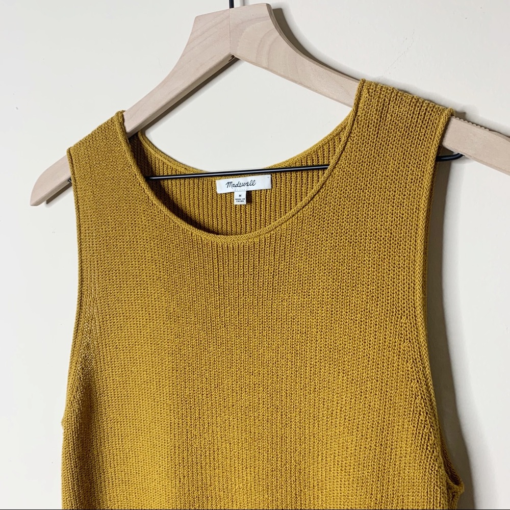 Madewell Mustard Side Tie Sweater Tank Size M - Picture 4 of 7